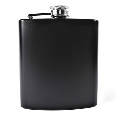 6oz steel black hip flask funnel gift set
