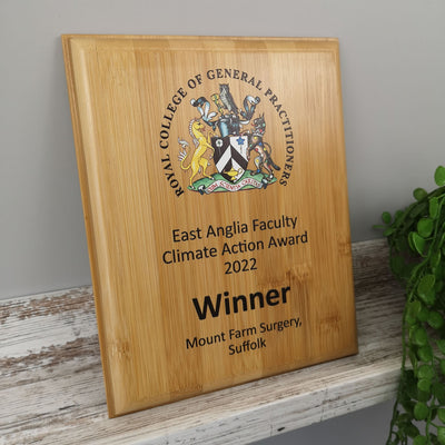 Bamboo Wooden Plaque Award Trophy - Colour Printed