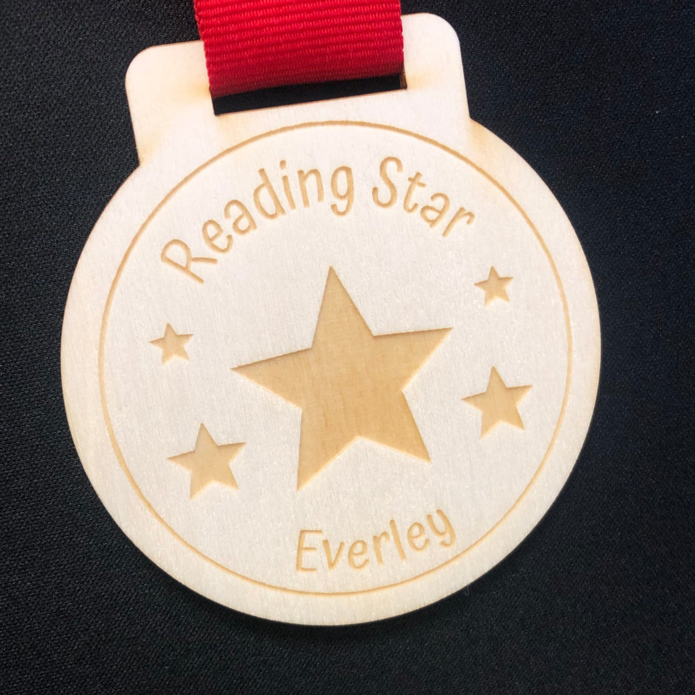 Personalised Children's Achievement Reading Wooden Medal