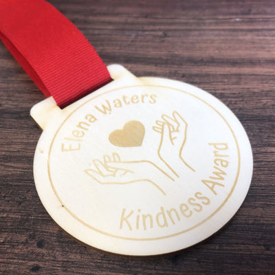 Personalised Kindness Wooden Medal