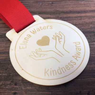 Personalised Kindness Wooden Medal