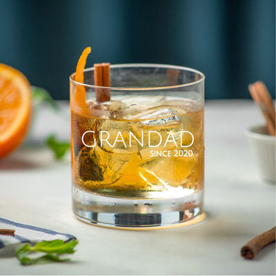 Personalised Old Fashioned Whisky Glass - Grandad