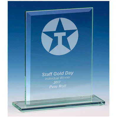 Jade Glass Stand Award Apex Corporate Glass