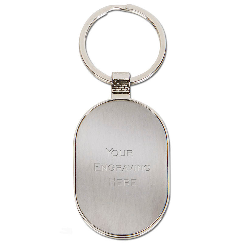 silver oval key ring