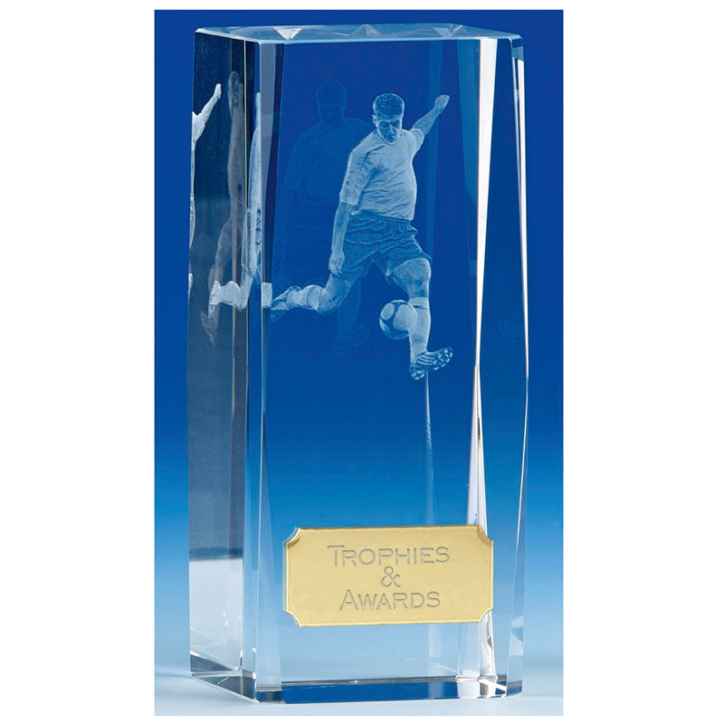 Glass Football Trophy Optical Crystal Footballer Award