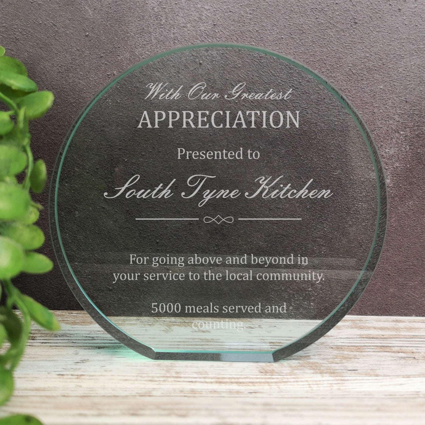 Poppy Jade Glass Long Service Appreciation Award