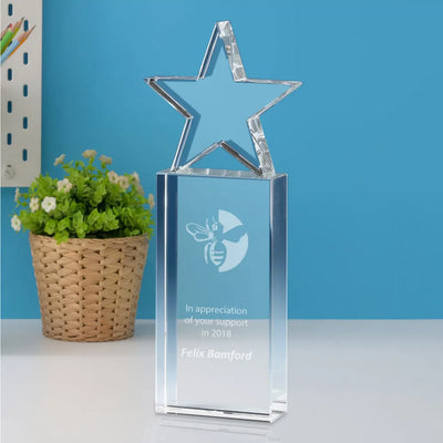 tower star crystal trophy award