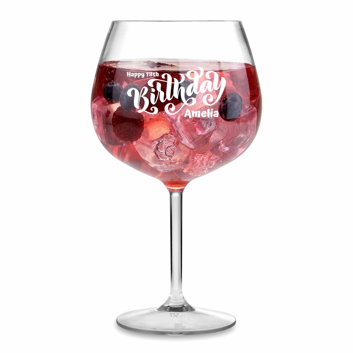 Personalised Engraved Gin Glass - Happy Birthday