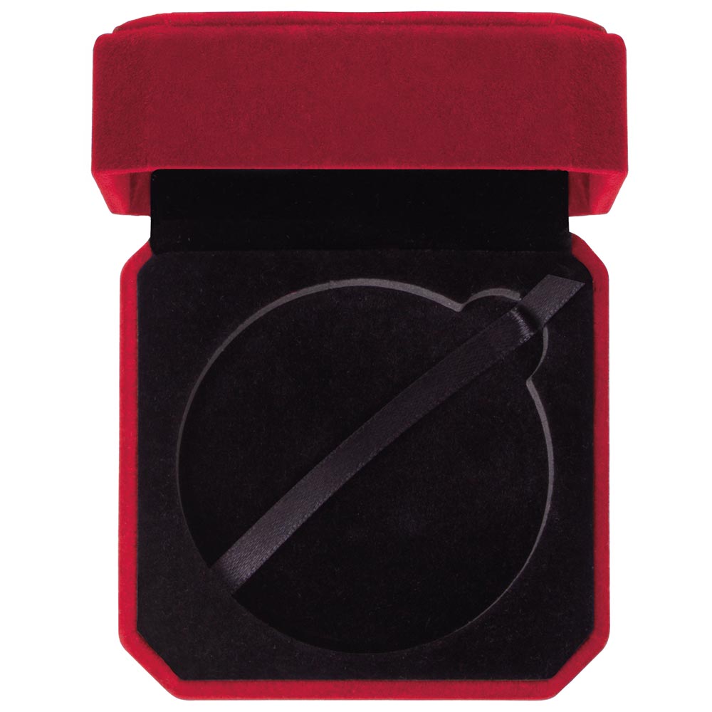 Velour Medal Box Red for 7cm Medals