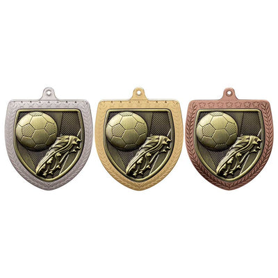 Cobra Football Boot & Ball Shield Medal - 7.5cm