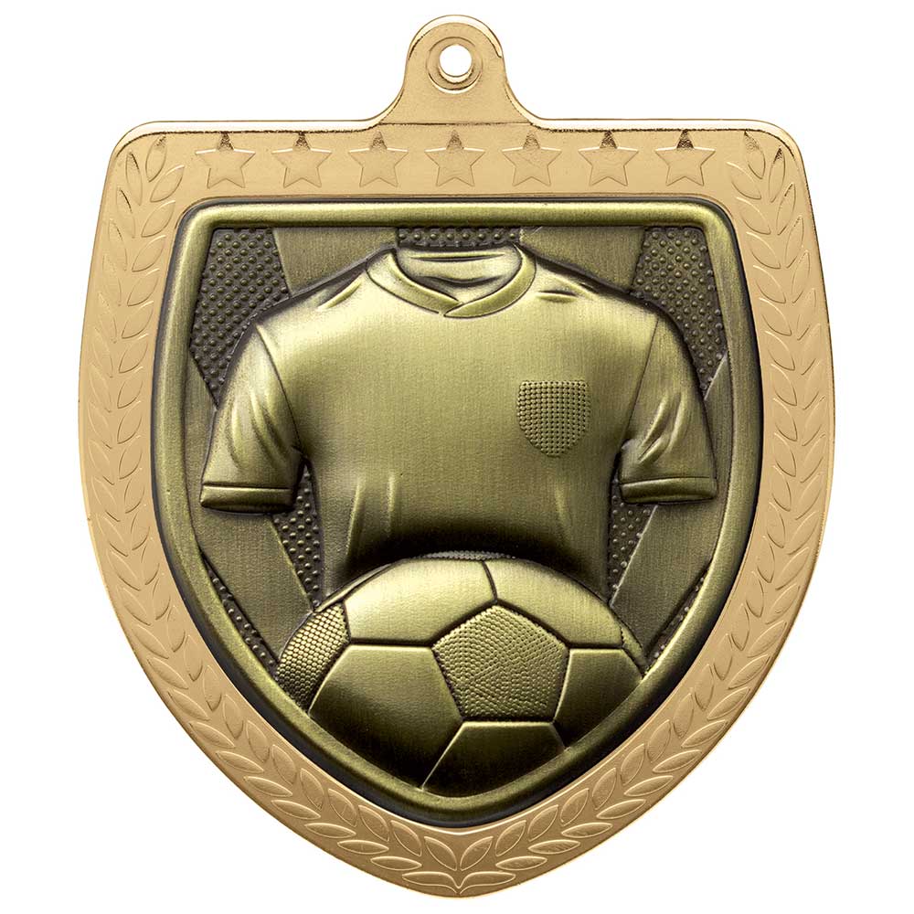 Cobra Football Shirt & Ball Shield Medal - 7.5cm