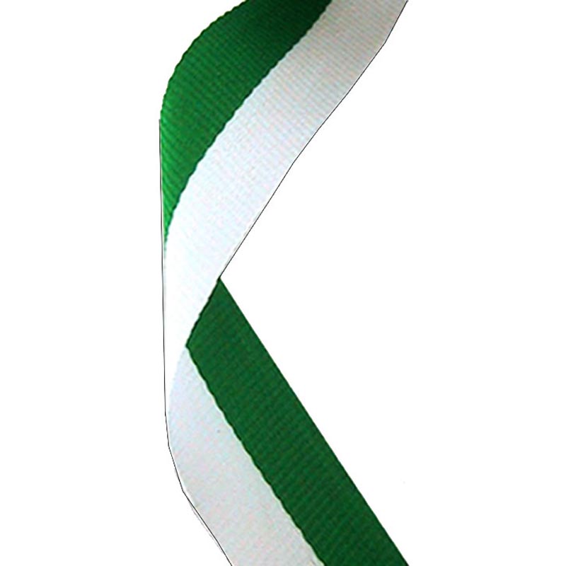 Green & White Medal Ribbon 80cm