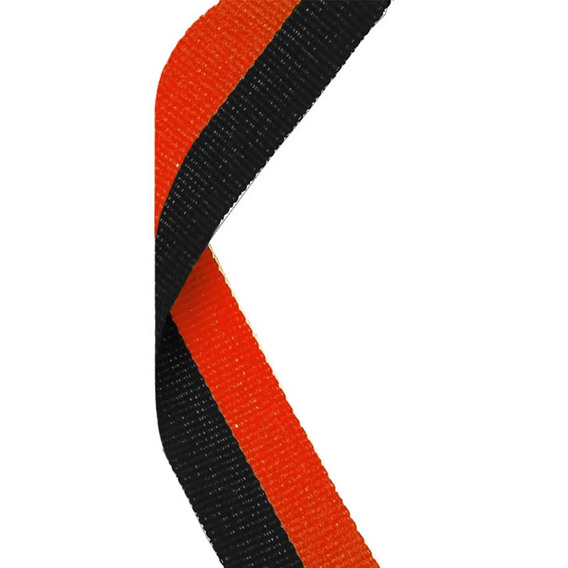 Black & Orange Medal Ribbon 80cm