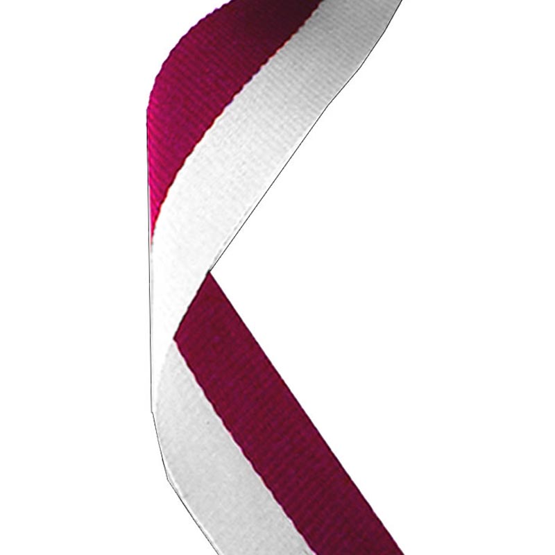 Maroon & White Medal Ribbon 80cm