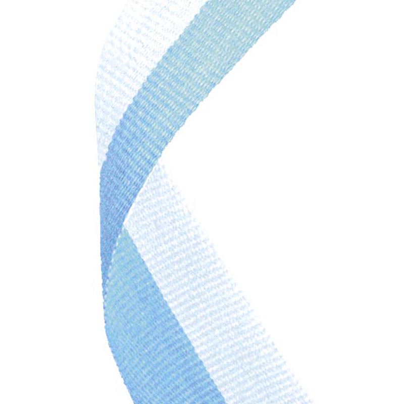 Light Blue & White Medal Ribbon 80cm