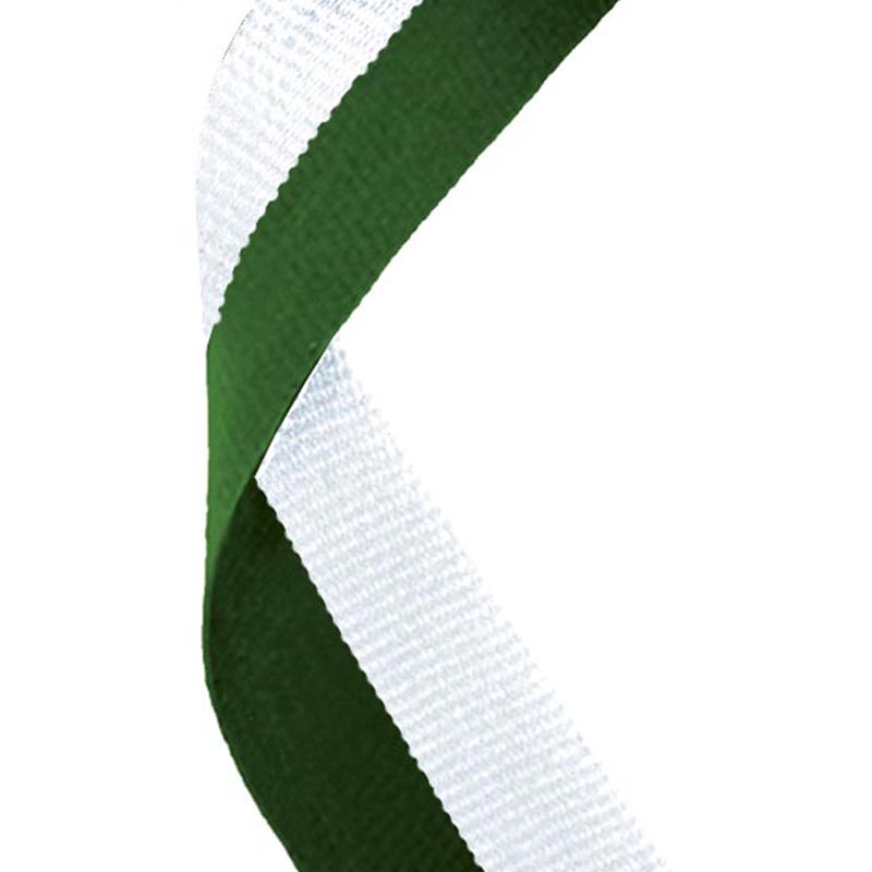 Hunter Green & White Medal Ribbon 80cm