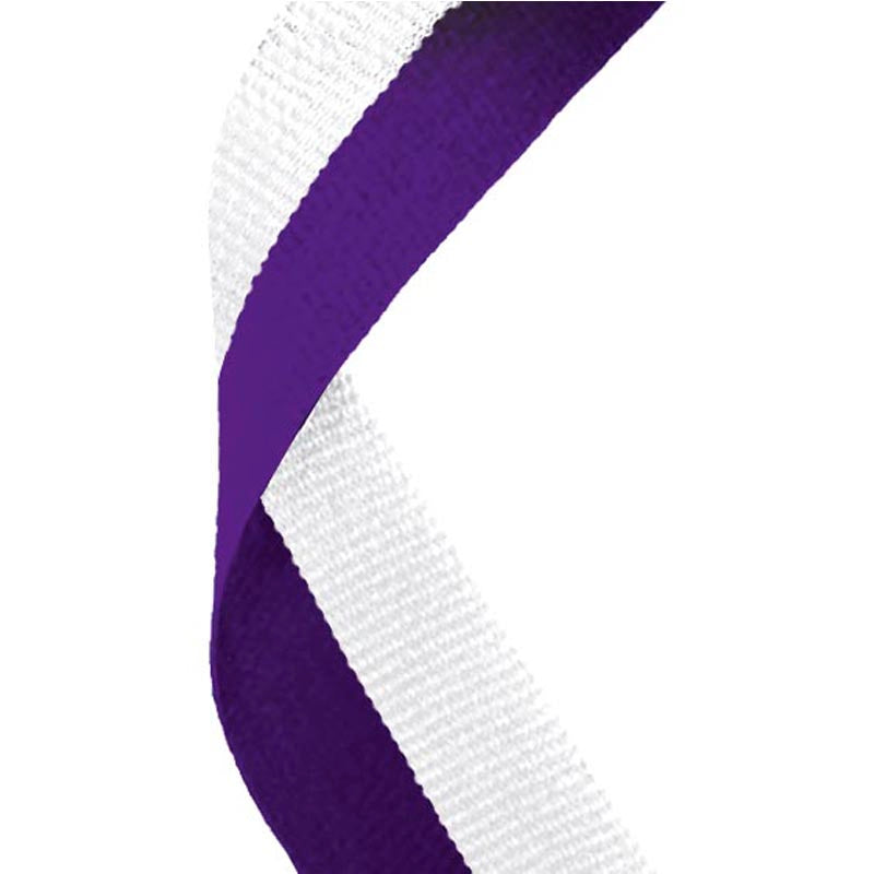 Purple & White Medal Ribbon 80cm