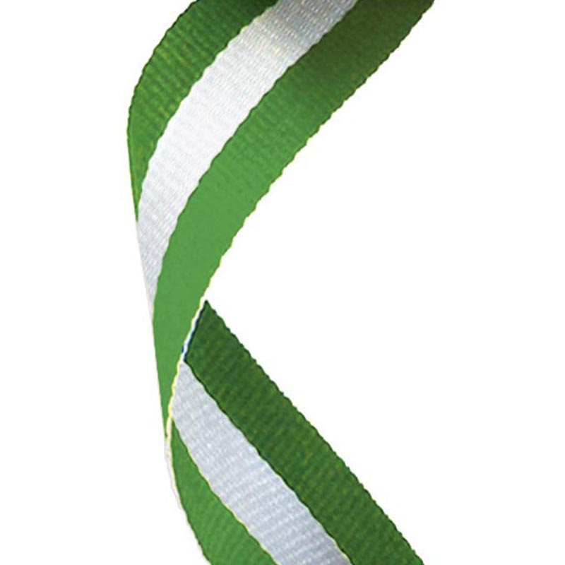 Green, White & Green Medal Ribbon 80cm