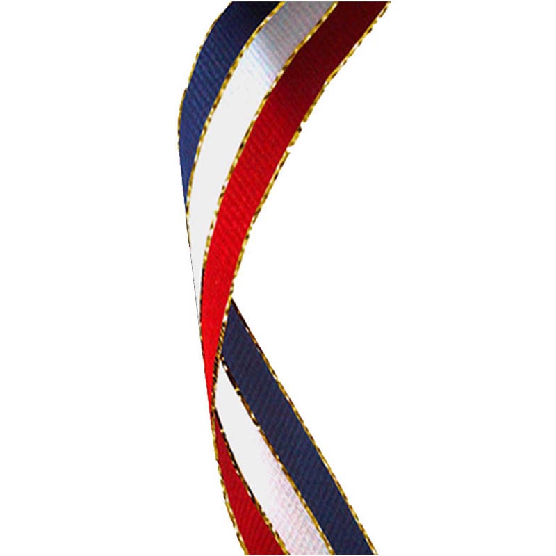 Glitter Red, White & Blue Medal Ribbon 80cm