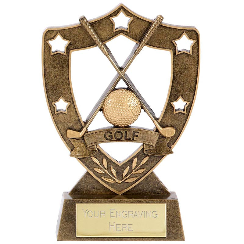 Shield Star Golf Trophy Award