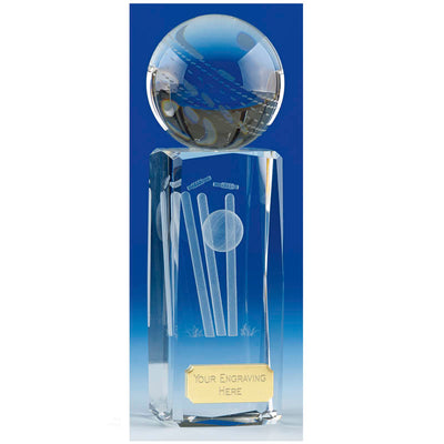 Crystal Cricket Trophy Saturn Optical Glass Award