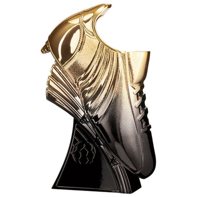 Football Power Boot Trophy Heavyweight Gold and Black Award