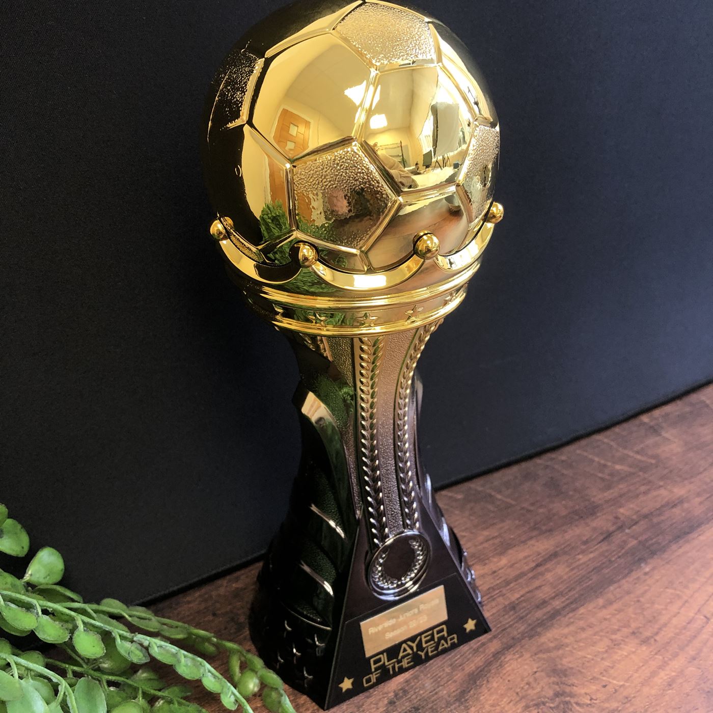 King Heavyweight Football Trophy in Black & Gold