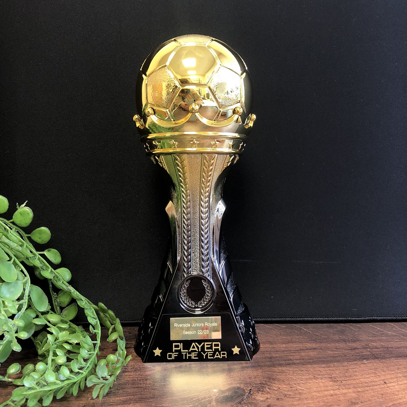 King Heavyweight Football Trophy in Black & Gold
