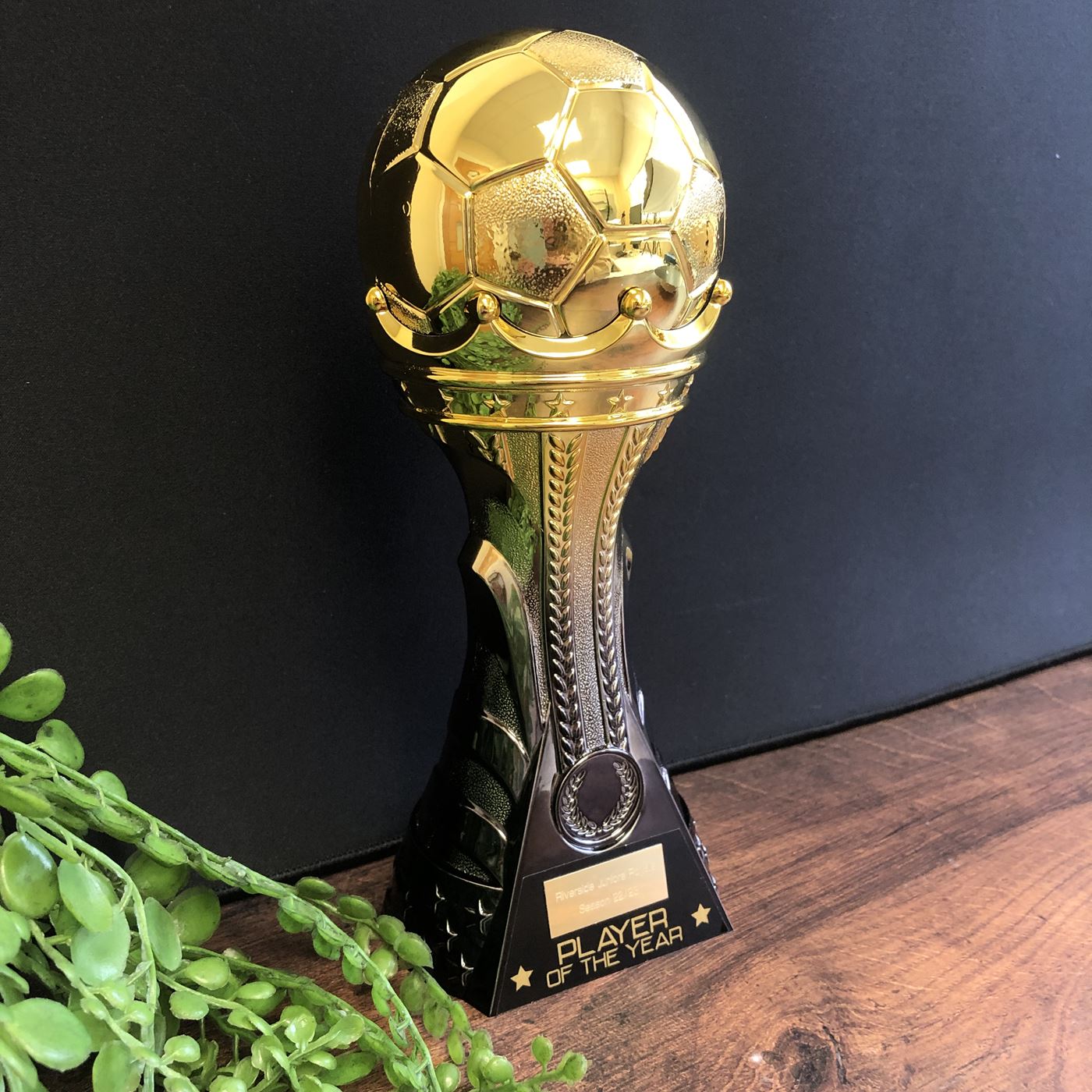 King Heavyweight Football Trophy in Black & Gold