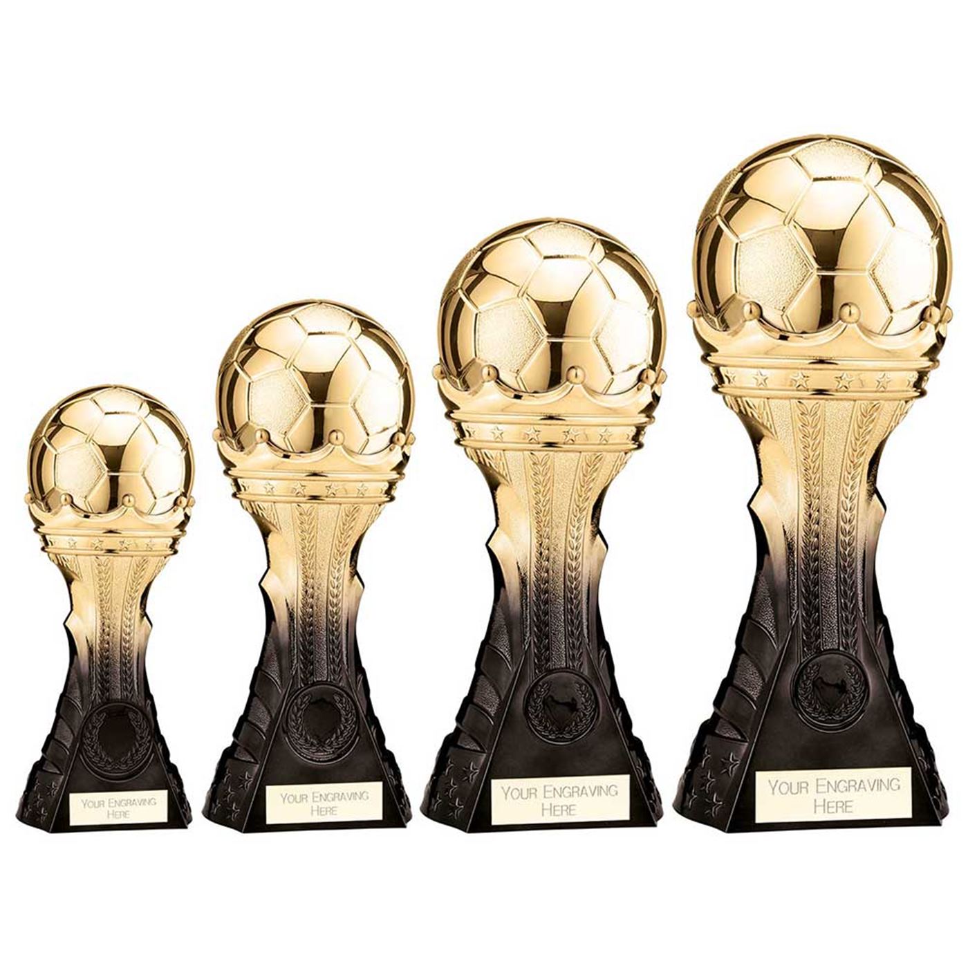King Heavyweight Football Trophy in Black & Gold