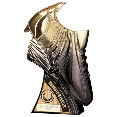 Power Boot Heavyweight Football Trophy Manager's Player - Black and Gold