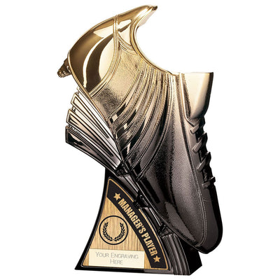 Power Boot Heavyweight Football Trophy Manager's Player - Black and Gold