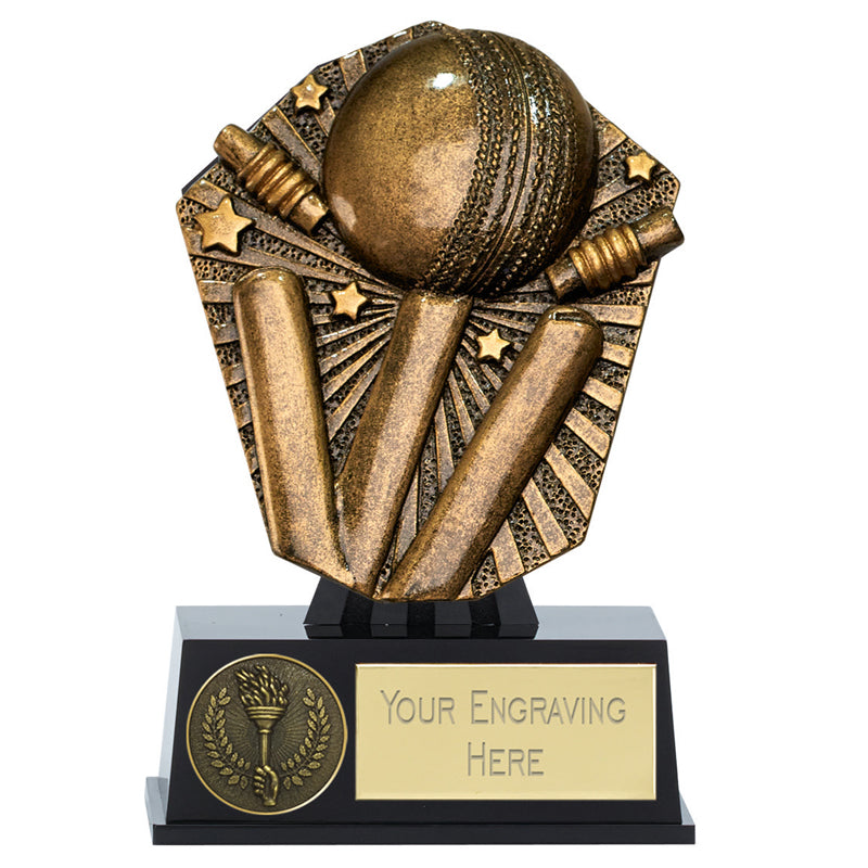 Cricket Ball & Wickets Trophy Cosmos Mini Award
