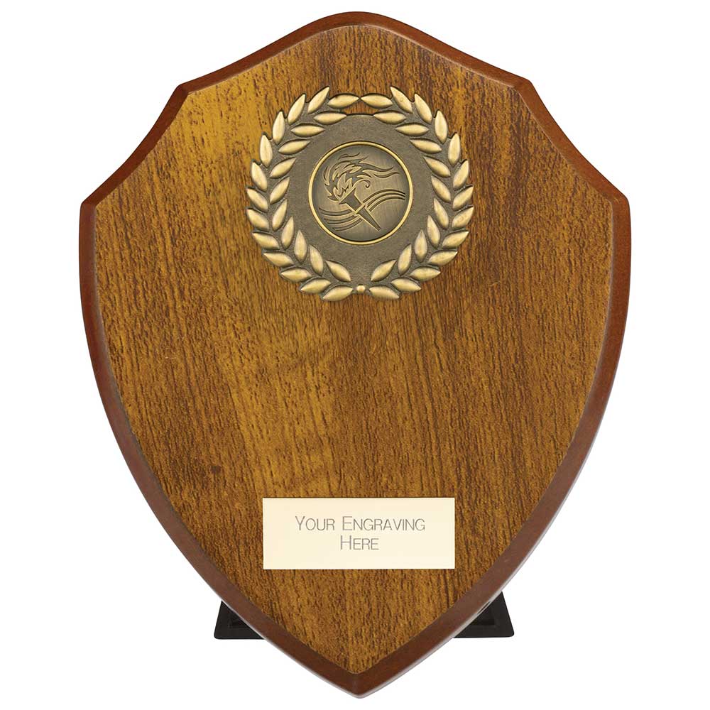 Reward Walnut Wreath Shield Award Trophy