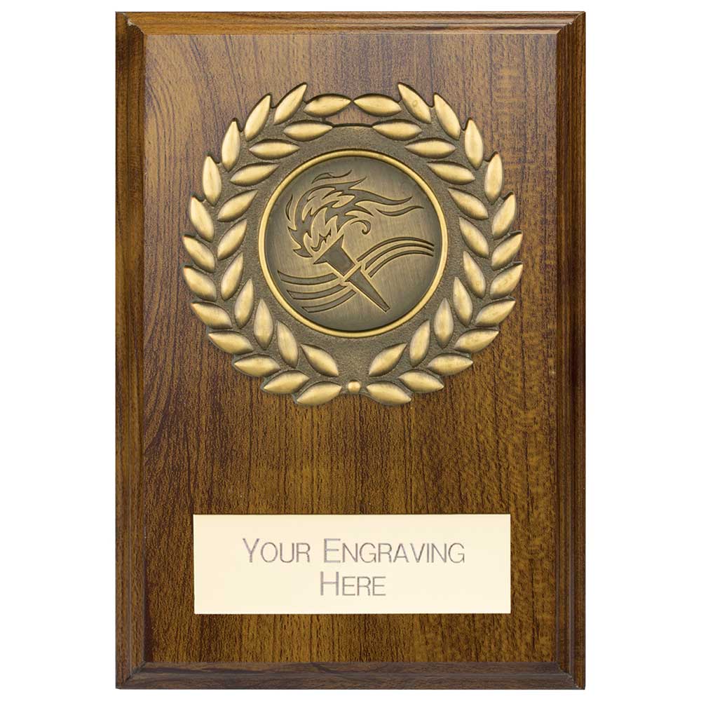 Reward Walnut Wreath Plaque Award Trophy