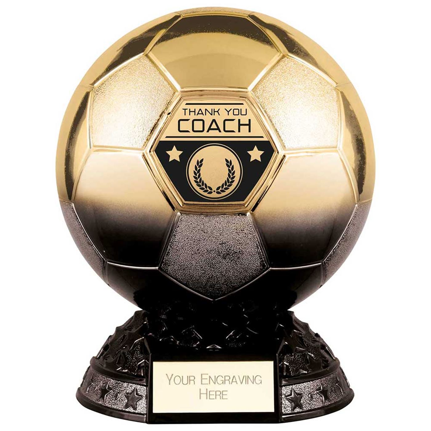 Elite Heavyweight Thank You Coach Award Black & Gold Football Trophy