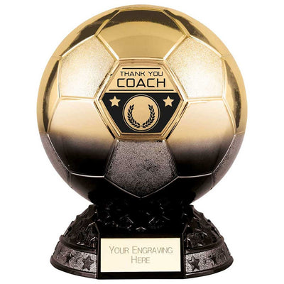 Elite Heavyweight Thank You Coach Award Black & Gold Football Trophy