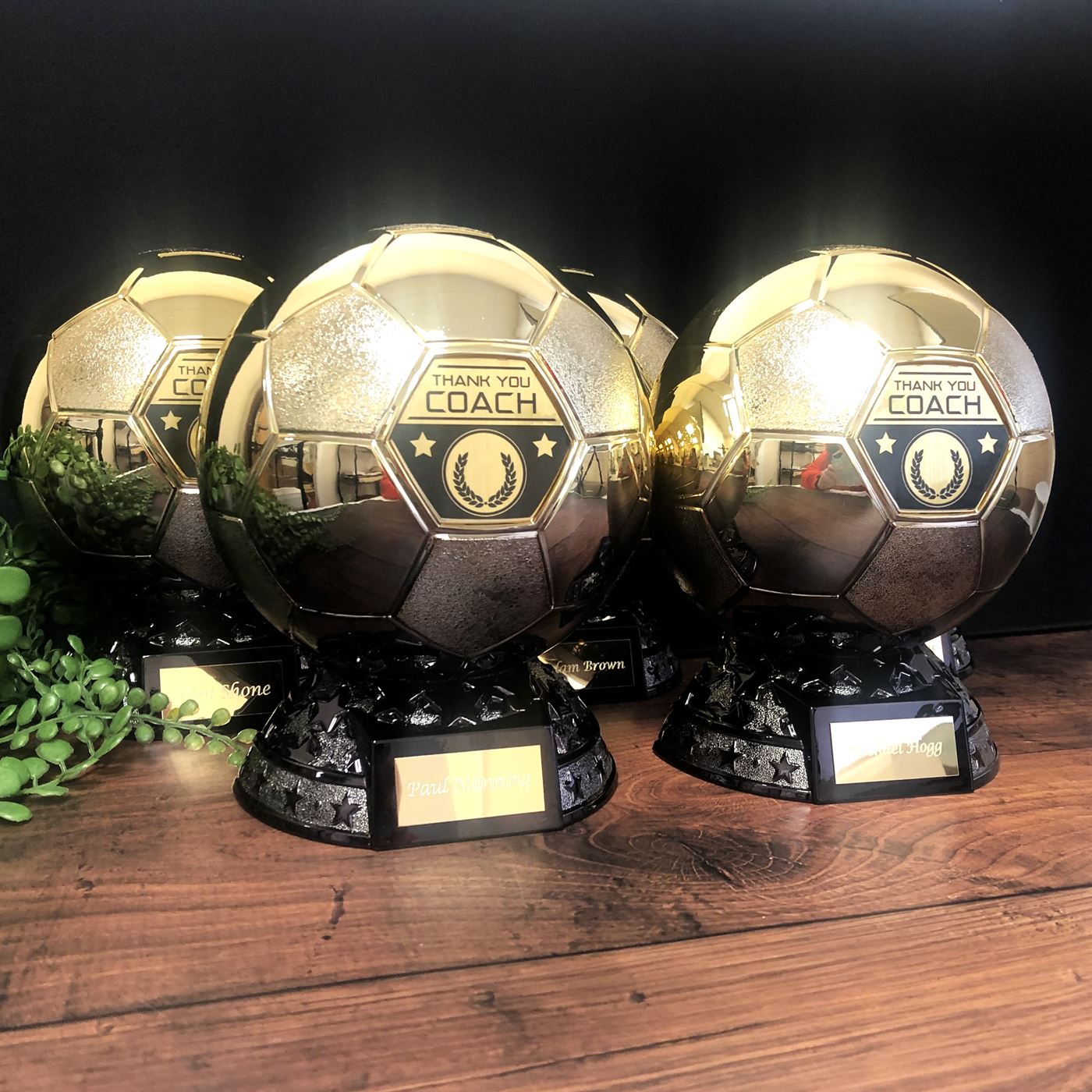 Elite Heavyweight Thank You Coach Award Black & Gold Football Trophy