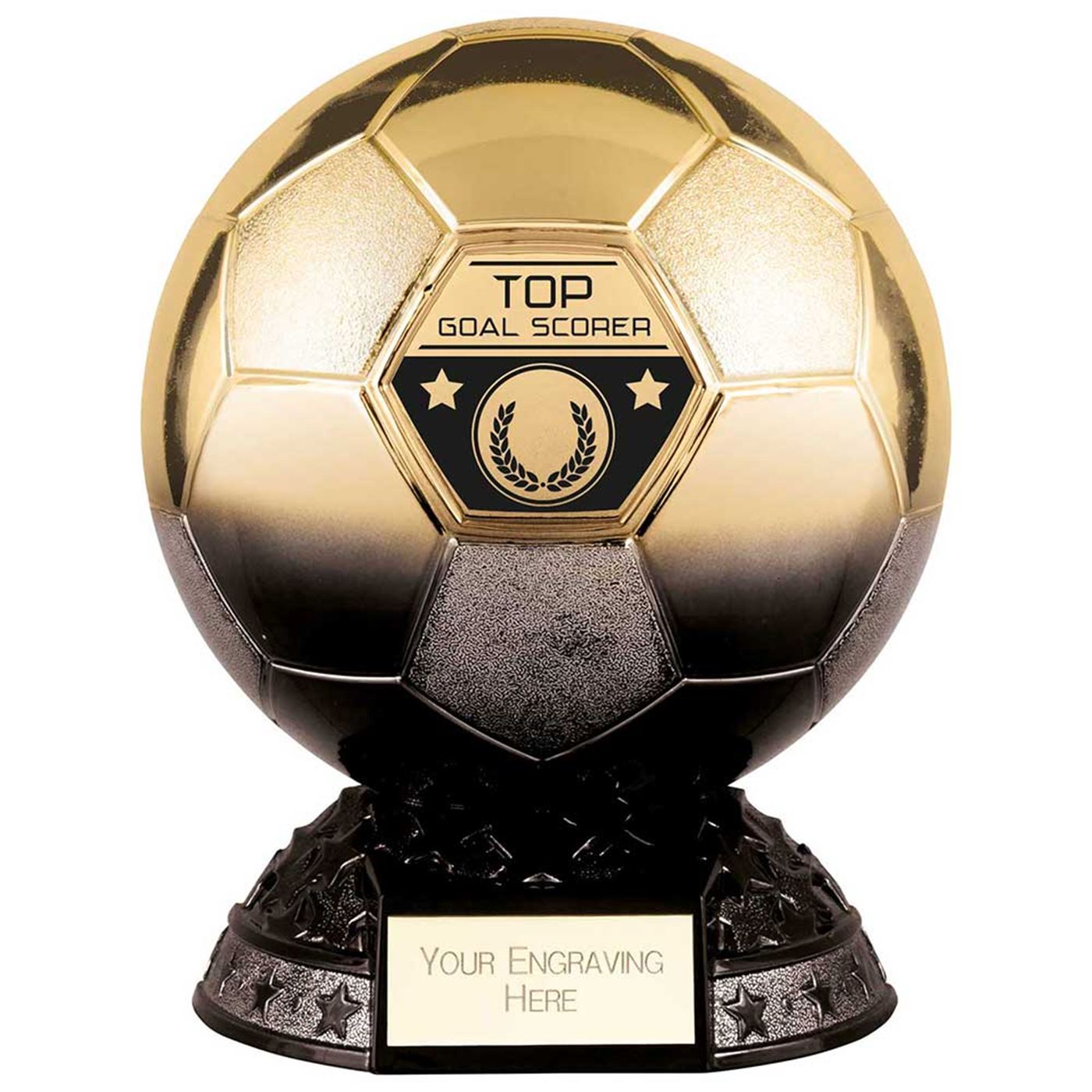 Elite Heavyweight Top Goal Scorer Award Black & Gold Football Trophy
