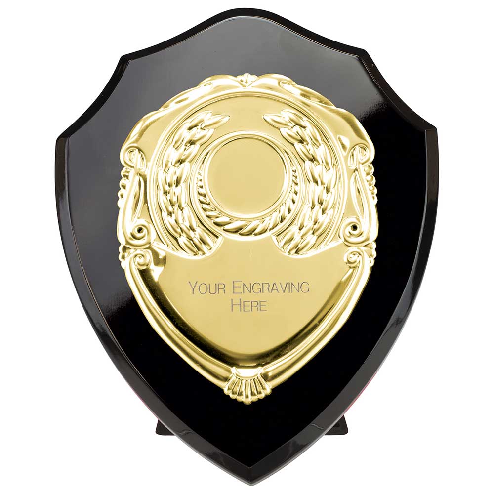 Reward Black & Gold Presentation Shield Award Trophy