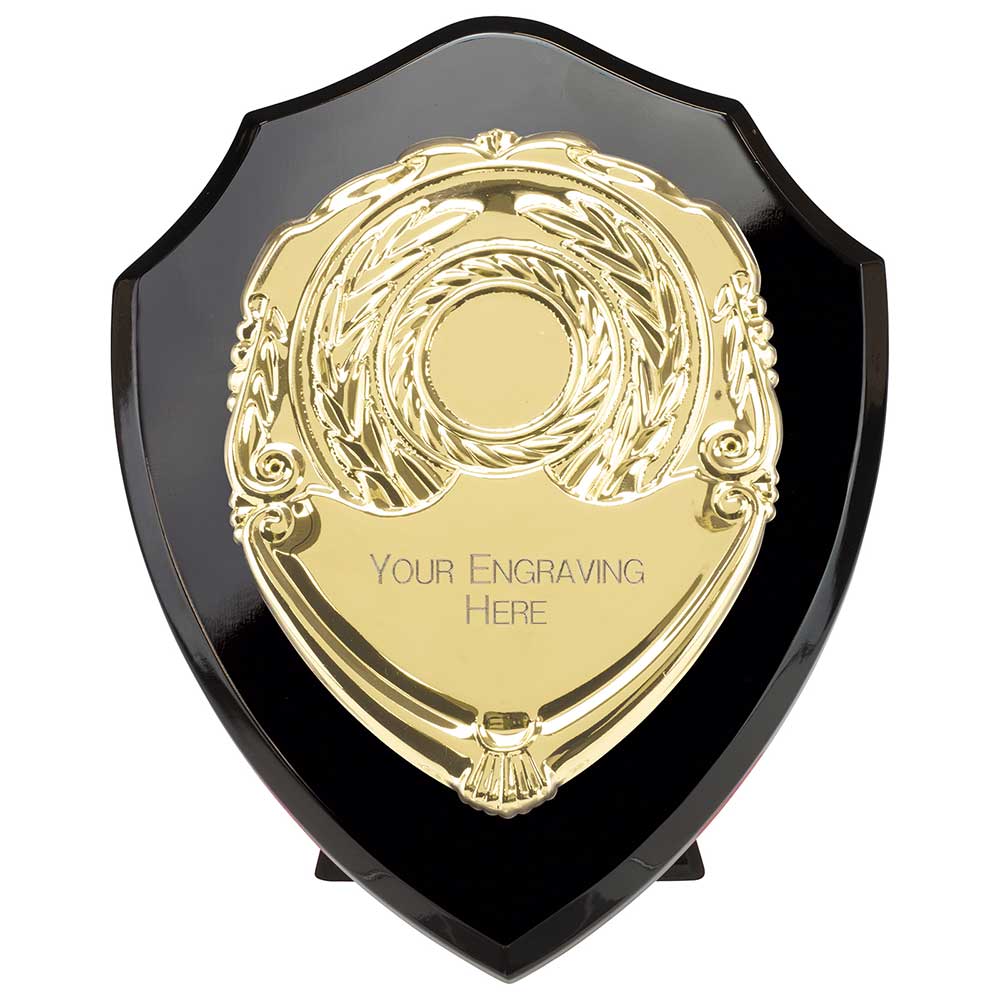 Reward Black & Gold Presentation Shield Award Trophy
