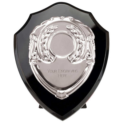 Reward Black Silver Presentation Shield Award Trophy