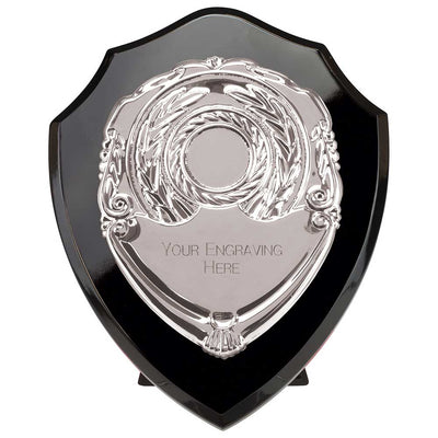 Reward Black Silver Presentation Shield Award Trophy