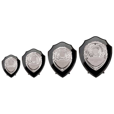 Reward Black Silver Presentation Shield Award Trophy