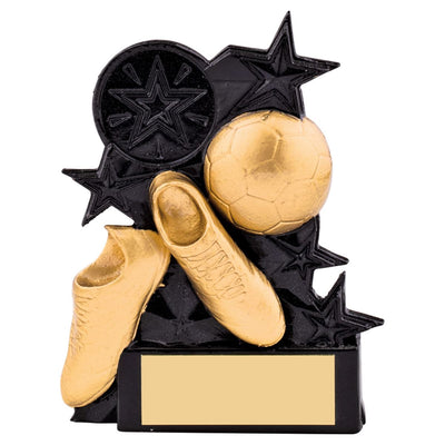 Football Trophy Astra Boot & Ball Award in Black and Gold