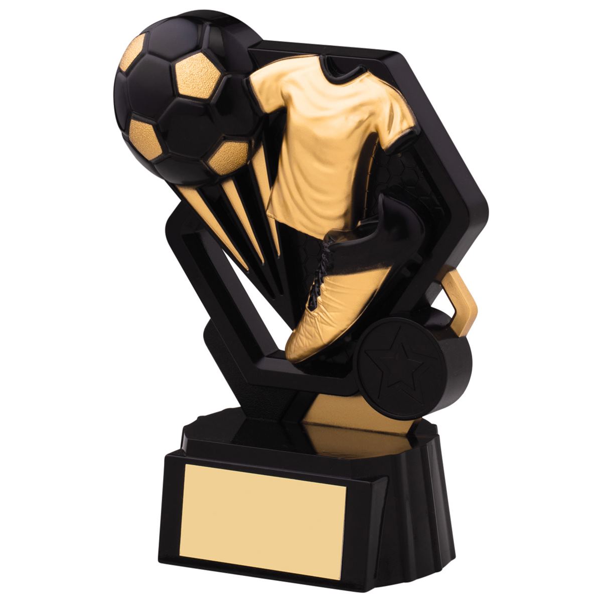 Football Trophy Thunder Award in Black and Gold
