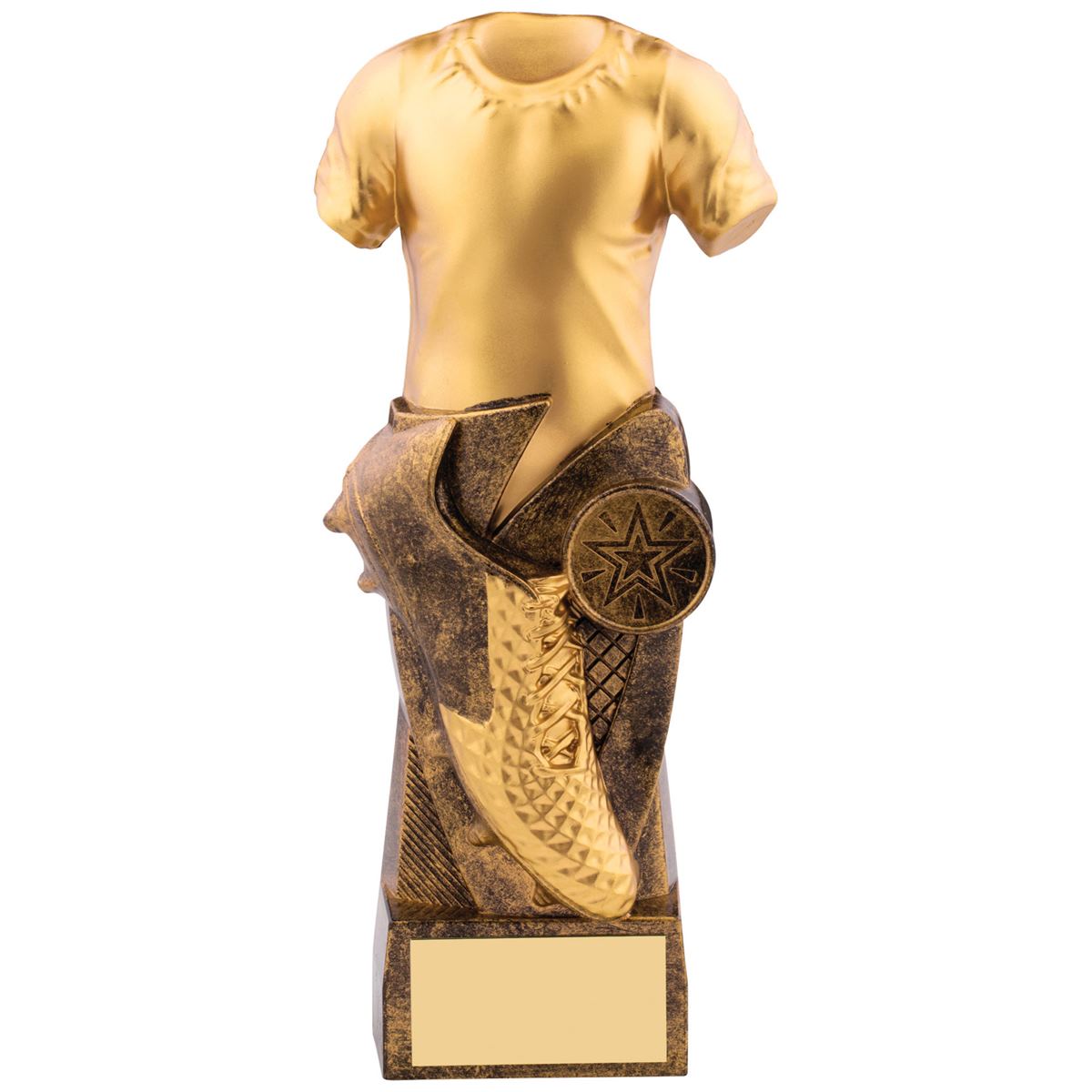 Football Trophy Tempo Shirt & Boot Design in Gold
