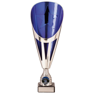Rising Stars Deluxe Laser Cup in Silver & Blue