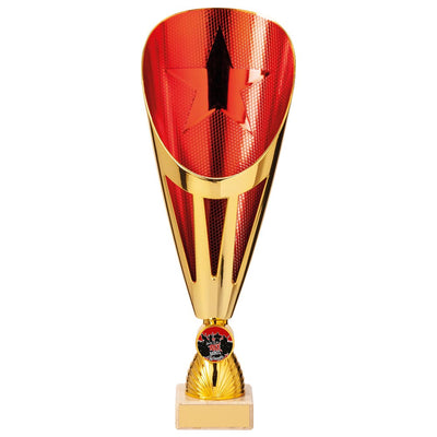 Rising Stars Deluxe Laser Cup in Gold & Red