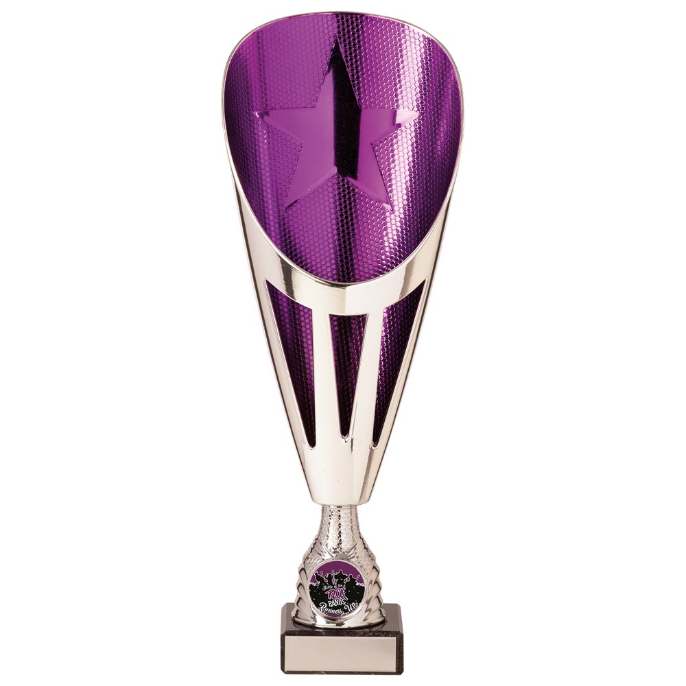 Rising Stars Deluxe Laser Cup in Silver & Purple